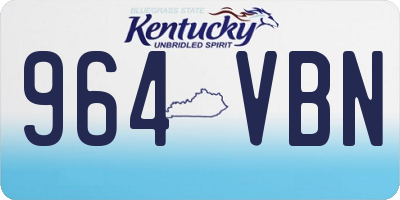KY license plate 964VBN