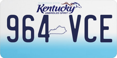 KY license plate 964VCE