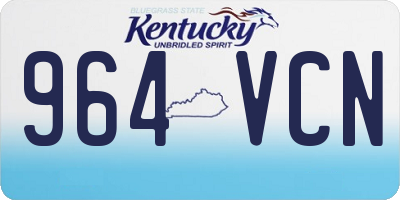 KY license plate 964VCN