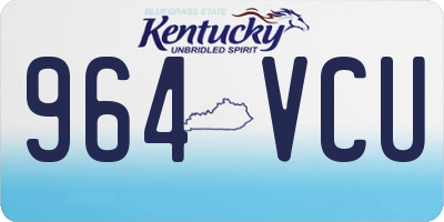 KY license plate 964VCU