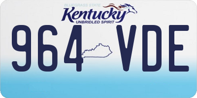 KY license plate 964VDE