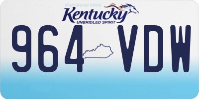 KY license plate 964VDW