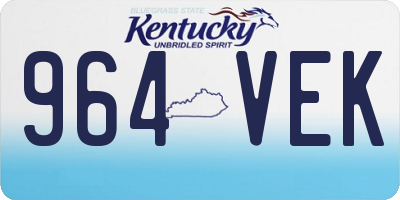 KY license plate 964VEK