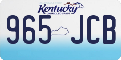 KY license plate 965JCB