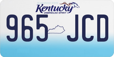 KY license plate 965JCD