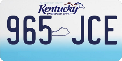 KY license plate 965JCE