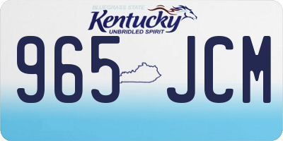 KY license plate 965JCM