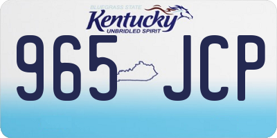 KY license plate 965JCP