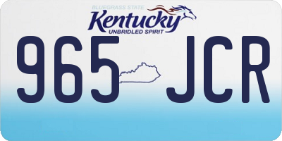 KY license plate 965JCR