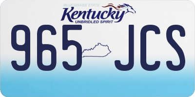 KY license plate 965JCS