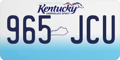 KY license plate 965JCU