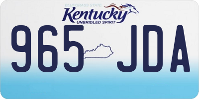 KY license plate 965JDA