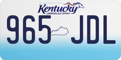 KY license plate 965JDL