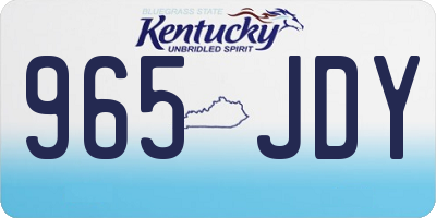 KY license plate 965JDY
