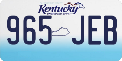 KY license plate 965JEB
