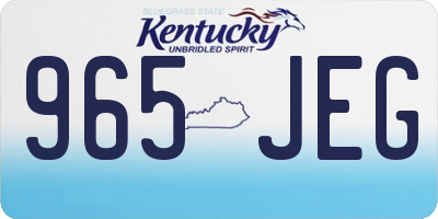 KY license plate 965JEG