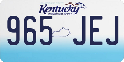 KY license plate 965JEJ