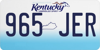 KY license plate 965JER
