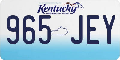 KY license plate 965JEY