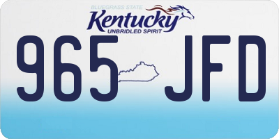 KY license plate 965JFD