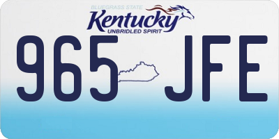 KY license plate 965JFE