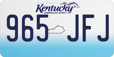 KY license plate 965JFJ