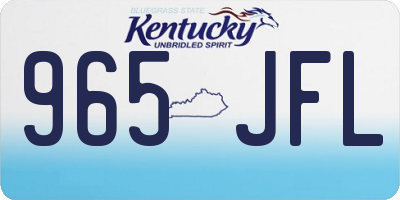 KY license plate 965JFL