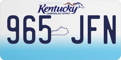 KY license plate 965JFN