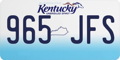 KY license plate 965JFS
