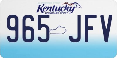 KY license plate 965JFV