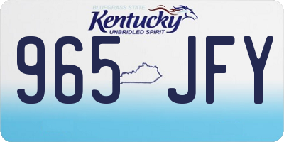KY license plate 965JFY
