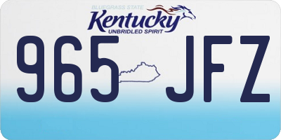 KY license plate 965JFZ