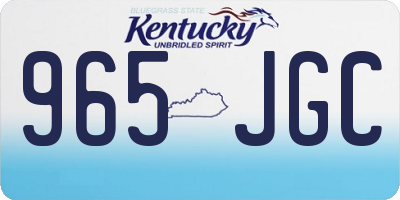 KY license plate 965JGC