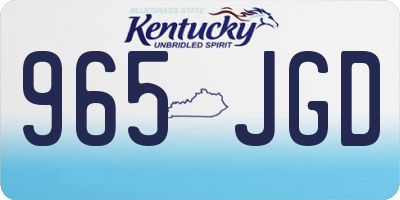 KY license plate 965JGD