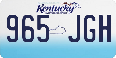 KY license plate 965JGH