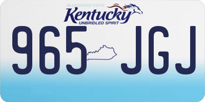 KY license plate 965JGJ