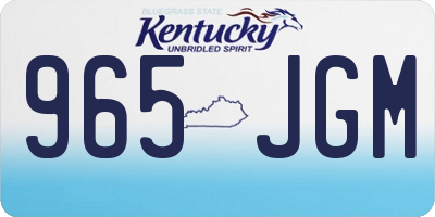 KY license plate 965JGM