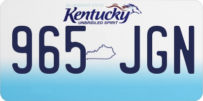 KY license plate 965JGN