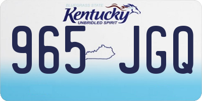 KY license plate 965JGQ
