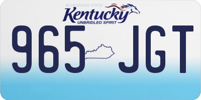 KY license plate 965JGT