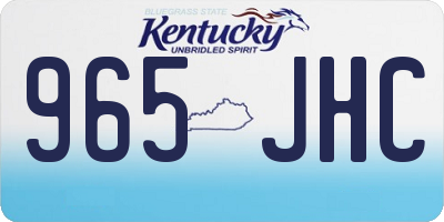KY license plate 965JHC