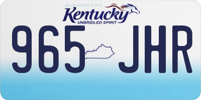 KY license plate 965JHR