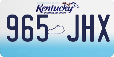 KY license plate 965JHX