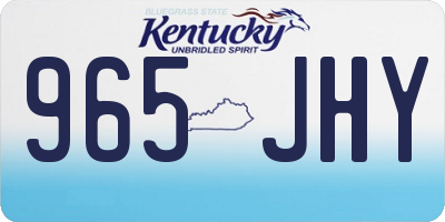 KY license plate 965JHY