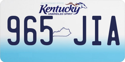 KY license plate 965JIA