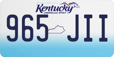 KY license plate 965JII