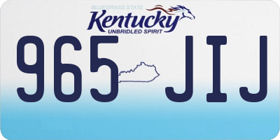 KY license plate 965JIJ