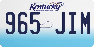 KY license plate 965JIM