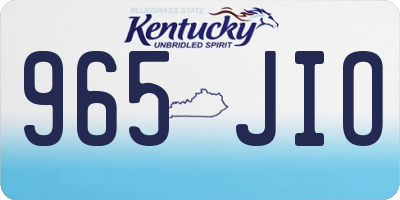 KY license plate 965JIO