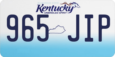 KY license plate 965JIP
